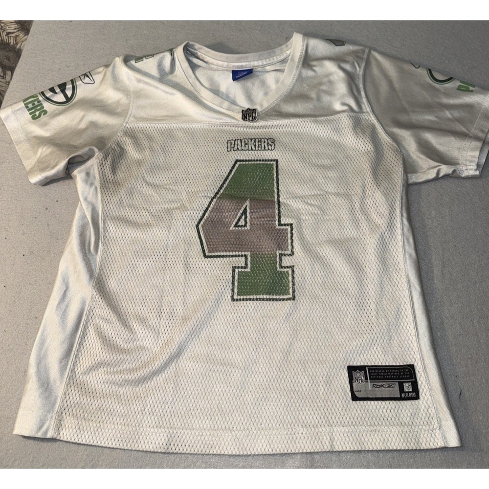 Reebok NFL Green Bay Packers Brett Favre Jersey #4 SIZE WOMEN'S S GREEN & WHITE